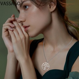 VASSAGO Jewish Hebrew Chai Pendant Necklace for Men Women Chai Symbol Stainless Steel Jewish Chai Arabic Chain Amulet Religion Jewelry Gifts (Silver Chai Symbol & Star of David Necklace)