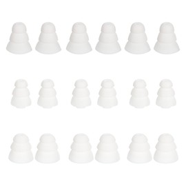 MECCANIXITY Silicone Triple Flange Ear Bud Tips Low Noise for Inside Diameter 4mm-5mm Earbuds in-Ear Earphones(Inner Hole 4mm) S/M/L,9 Pairs, White