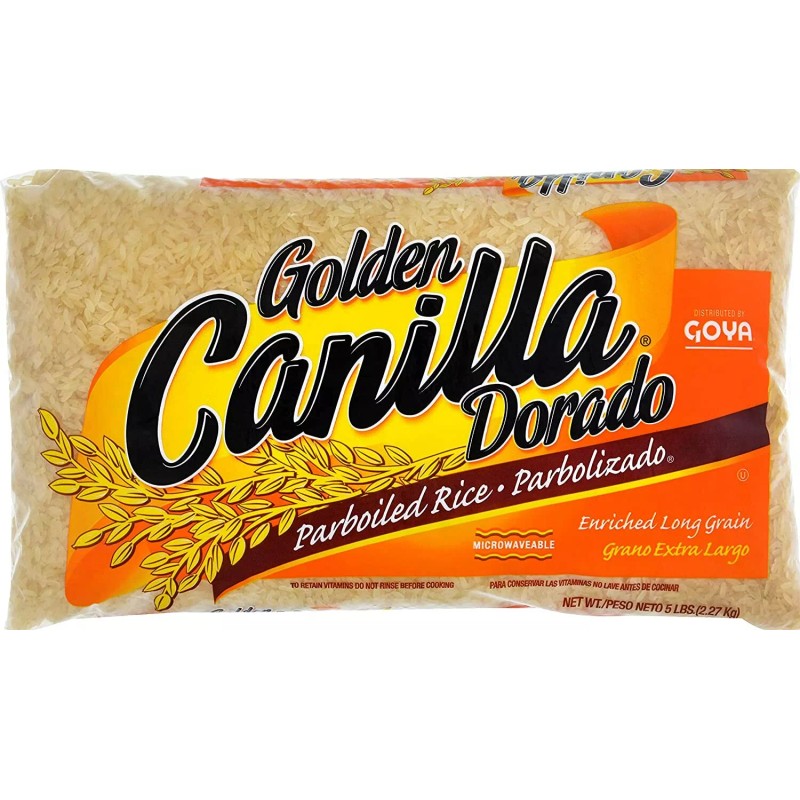 GOYA PARBOILED RICE GOLDEN CANILLA LONG GRAIN, 5 POUND