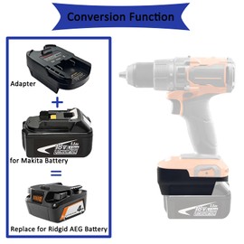 EID MT18AR Battery Adapter Converter for Makita 18V to for Ridgid AEG Cordless Tools Suitable for BL1850B BL1840B BL1830B Li-ion Batteries(Adapter Only)