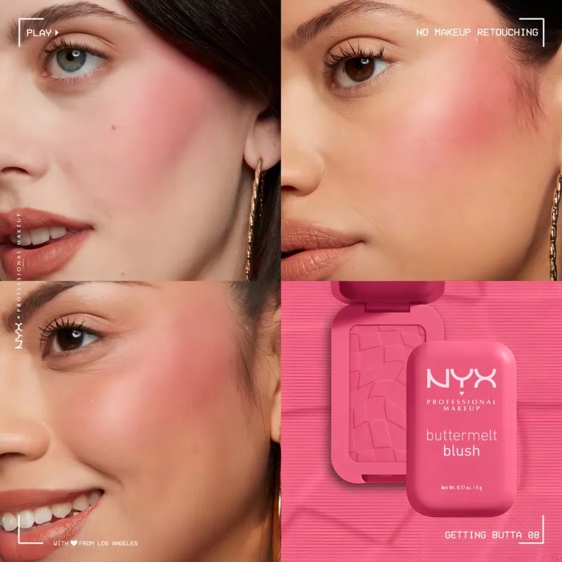 Nyx Makeup Buttermelt Pressed Powder Blush Rubor Tono Del Maquillaje