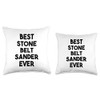 Best Stone Belt Sander Ever Throw Pillow, 18x18, Multicolor