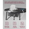 VASAGLE Side Table with Charging Station, Round End Table With