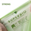 SUPERBIO 2.6 Gallon Compostable Handle Tie Garbage Bags, 100 Count,