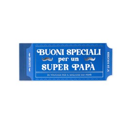 Legami - Blocchetto da 24 Voucher per il Papà in Lingua Italiana, con Attività da fare in Famiglia, Coupon con Perforazione per lo Strappo, Idea Regalo, Tema Papà, 20,3 x 8,4 cm