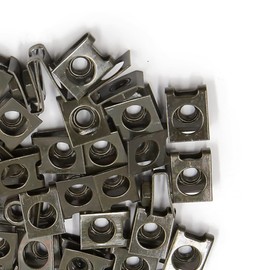 AputoXz 50 Pcs M6x1.0 U Nuts Fairing Clips – Universal Motorcycle Fasteners for Sportbike Body Panels, Dark Green Metal