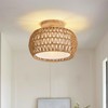 Rattan Ceiling Light Fixture，3 Style Options Boho Flush Mount Ceiling