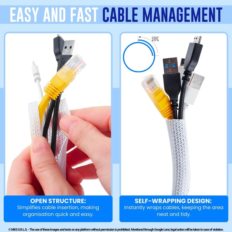 MarketConnect® Self-Closing Cable Sleeve, Diameter 6 mm, Length 4 m,