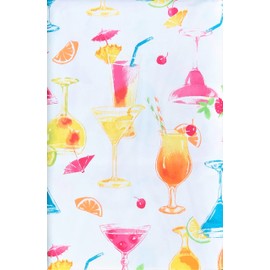 Elrene Home Fashions Summer Fun - Mantel de franela de vinilo colorido para cócteles tropicales y frutales (52 x 70 pulgadas, oblongo)