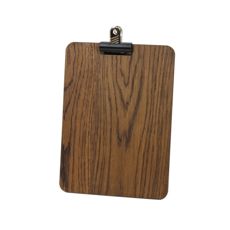 Chalkboards UK Clip Board, Wood,dark brown, 150 x 210 mm