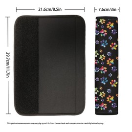 Forchrinse Colorful Dog Paw Print Car Seat Belt Cover Pad,2-Pack Soft Vehicles Safety Seat Belt Strap Shoulder Pad for Puppy’s Lover