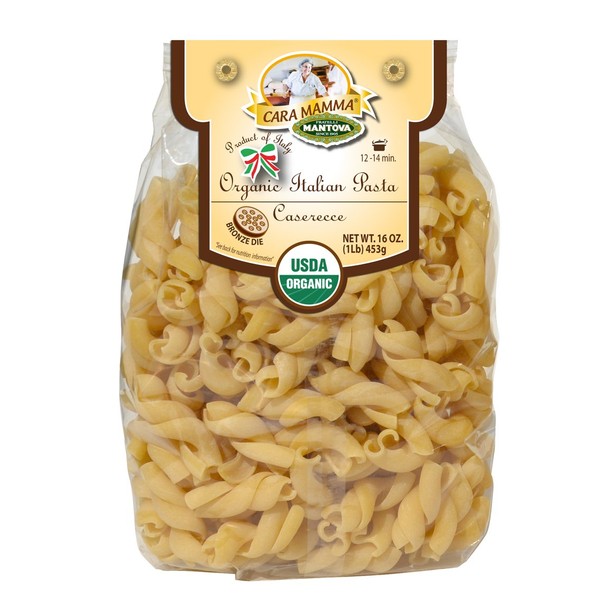 Mantova Organic Italian Speciality Pasta, Caserecce (2 packs of 1 lb. each) - Artisan Pasta