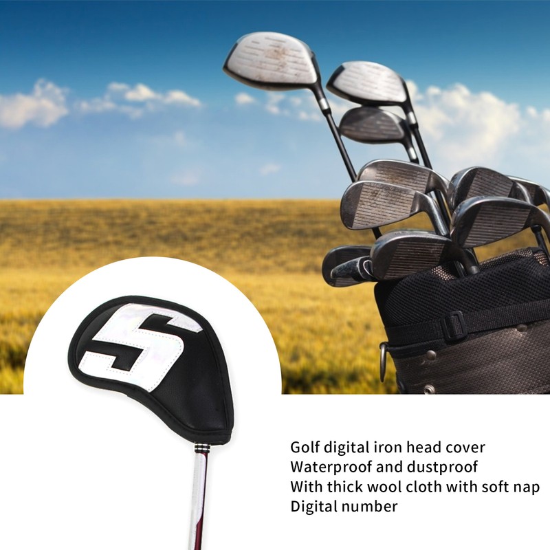9PCS Golf Club Head Covers Waterproof PU Numbered Golf Club
