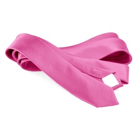 Moda Di Raza, Ties For Men, Solid Pure Color Plain Neckties Formal Slim, Skinny, Narrow, Hot Pink Tie, Size 57 x 2.5 Inch