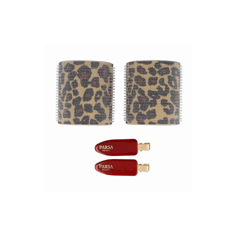 PARSA Beauty HAIR HERO Hair Rollers and Clips Set, Leopard