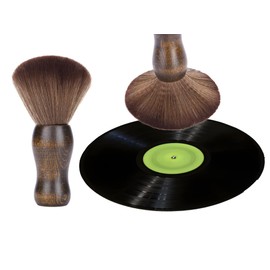 Fvokle Vinyl Record Cleaner Brush, Vinyl Record Cleaning Brush Anti Static, Wood Record Brush Accessories for Vinyl Albums LP CD Cartridge(Brown)