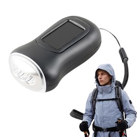 Solar Flashlights | Hand Crank LED Camping Flashlight,with Strap Bright Weatherproof Waterproof Solar Torch Lamp for Outdoor Survival Boating Tent Lighting