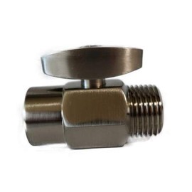 Brass 100% Shut Off Valve for Shower Head - Brushed Nickel