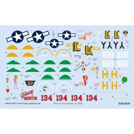 Eduard EDUD48103 1/48 Lockheed P-38J Lightning Pacific Lightning Decal (for Tamiya) Plastic Model Decal