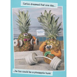 Carte Blanche Violent Veg - Carlos Pineapple Hunk Birthday Card