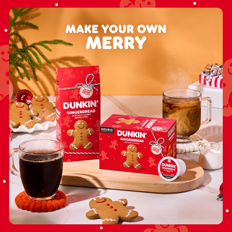 Dunkin’ Gingerbread Artificially Flavored Coffee, K-Cup Pods, 60 Ct.