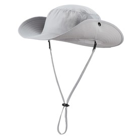 Connectyle UPF50+ Safari Hat, Men's, Sun Hat, Foldable, Women's, Wide Brim, UV Protection, Boonie Hat, Fishing Hat, Light Gray