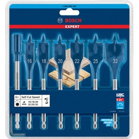 Bosch Professional 7x Expert SelfCut Speed Spade Drill Bit Set (for Softwood, Chipboard, Ø 16-32 mm, Accessories Rotary Impact Drill)