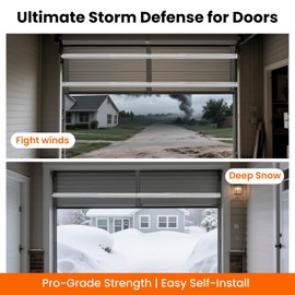 Garage Door Support Strut 16ft, Heavy Duty Steel Garage Door Reinforcement Strut - Hurricane & Snow Proof, Anti-Sag, Noise Reduction, Fits 16x7 16x8 Garage Doors, Easy DIY Installation