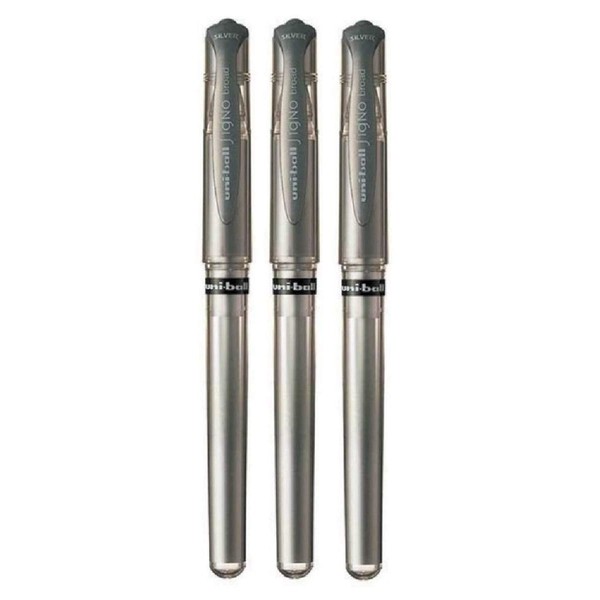 Uni Ball Silver Signo Pen Broad Metallic Gel Ink Rollerball