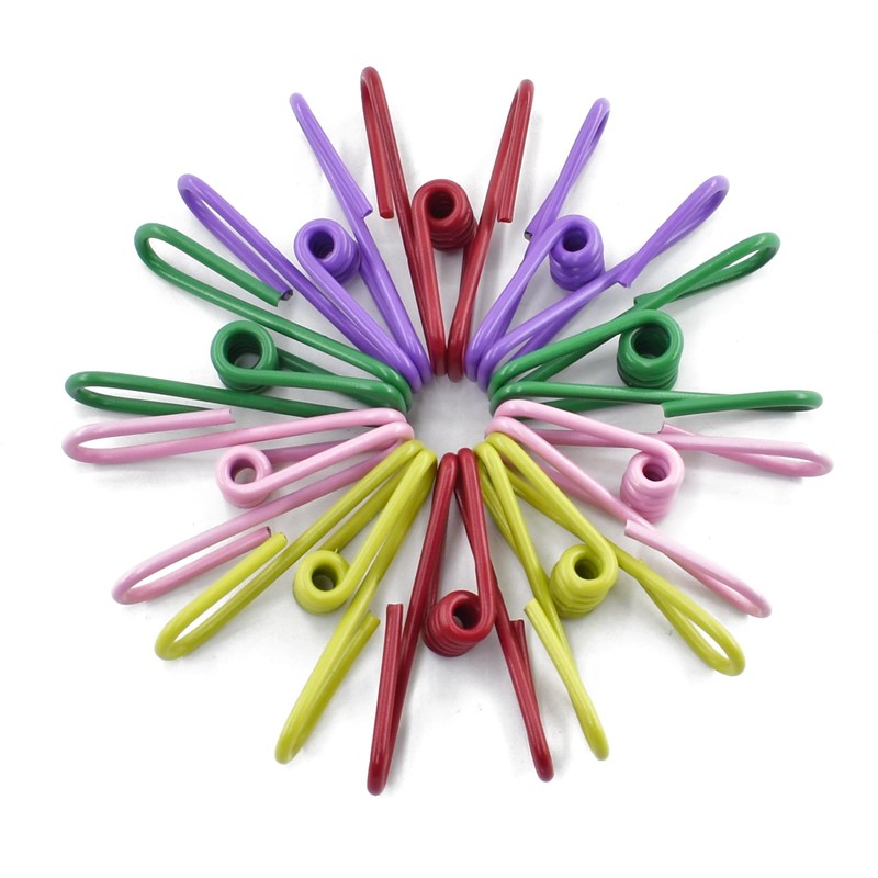 50 Packs Steel Wire Clips Vinyl Plastic Coated Multi-Function Colored