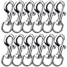 12PCS Heavy Duty Trigger Clips Clasp, 360° Swivel Joints Trigger Clips, Zinc Alloy Lobster Claw Clasps for Dog Lead Clips Swing Outdoor Camping Keyring