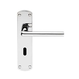 Serozzetta Eden Door Handles on Backplate - Lock (57mm c/c) - Polished Chrome