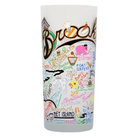 Catstudio Drinking Glass, Brooklyn Frosted Glass Cup for Kitchen, Drinking Glasses, 15oz Dishwasher Safe Tumbler, Wedding Gifts