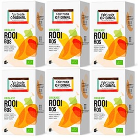 Rooibos Tea by fairtrade ORIGINAL | 120 Tea Bags | Set 6 x 20 Bags = 210 g | 100% Roibusch in Bag | Organic and Fair Trade | Rotbusch Tea Bags Individually Packed