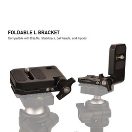 Foldable DSLR Camera L Bracket, Vertical Horizontal Switching, Tripod Quick Release Plate with 1/4 3/8 Inch Screw, 38mm Arca Base, for DSLR Stabilizer Tripod Monopod