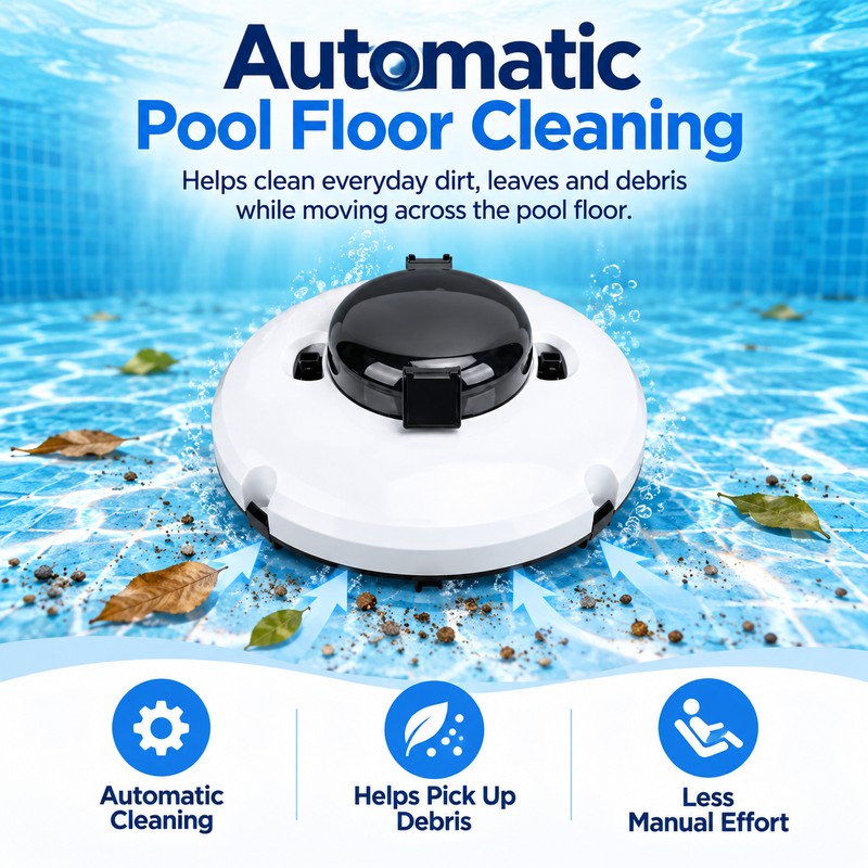 Cordless Robotic Pool Vacuum for Automatic Cleaning – Dual-Motor Smart