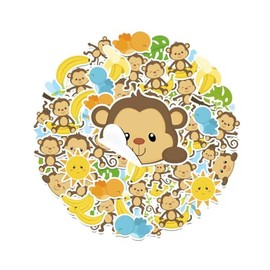 25 PCS Monkey Stickers Pack - Adorable Primate Decals for Kids' Crafts, Themed Parties, and Personalizing Items