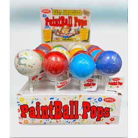 PKM Candies - Espeez Candy Paintball Pops Giant Jawbreaker Lollipops - 24 count display Individually Wrapped (24)