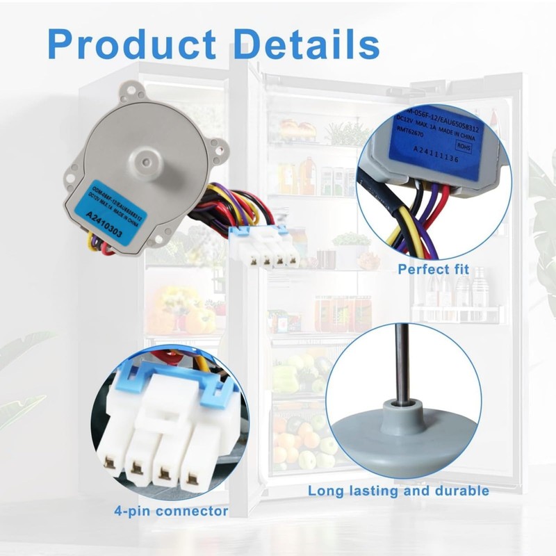 EAU65058312 ODM-056F-12 Refrigerator Evaporator Fan Motor Assembly Replacement Compatible with