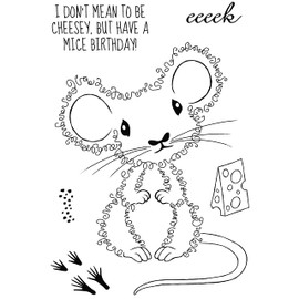 Woodware Jane Gill - Fuzzie Friends - Maisie The Mouse - Clear Stamp Set, 6 x 4 inches, (JGS808)