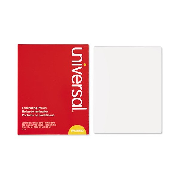 Clear Laminating Pouches, 3 mil, 9 x 11 1/2, 100/Box,