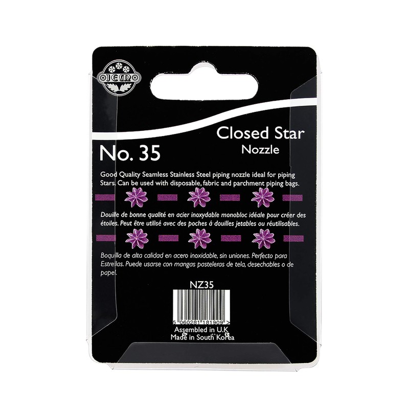 JEM Closed Star Piping Nozzle, Decorating Tip, no. 35
