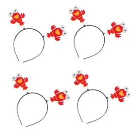 WHAMVOX 8pcs Lobster Headbands Cartoon Style Hair Accessories for Festivals Parties and Cosplay Events Cute Lobster Headwear for Women and Girls Eye-catching Costume Decoration