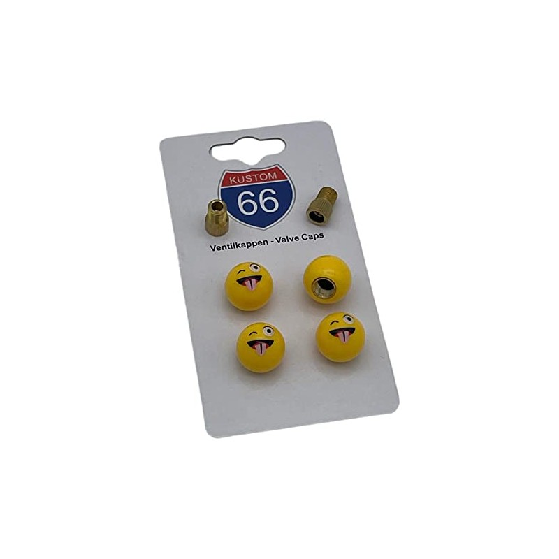 Set of 4 Valve Caps + 2 Bicycle Adapters -