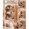 100% Solid Wood 3-Tier Wall Shelf, Rustic Pine, Caramel Finish