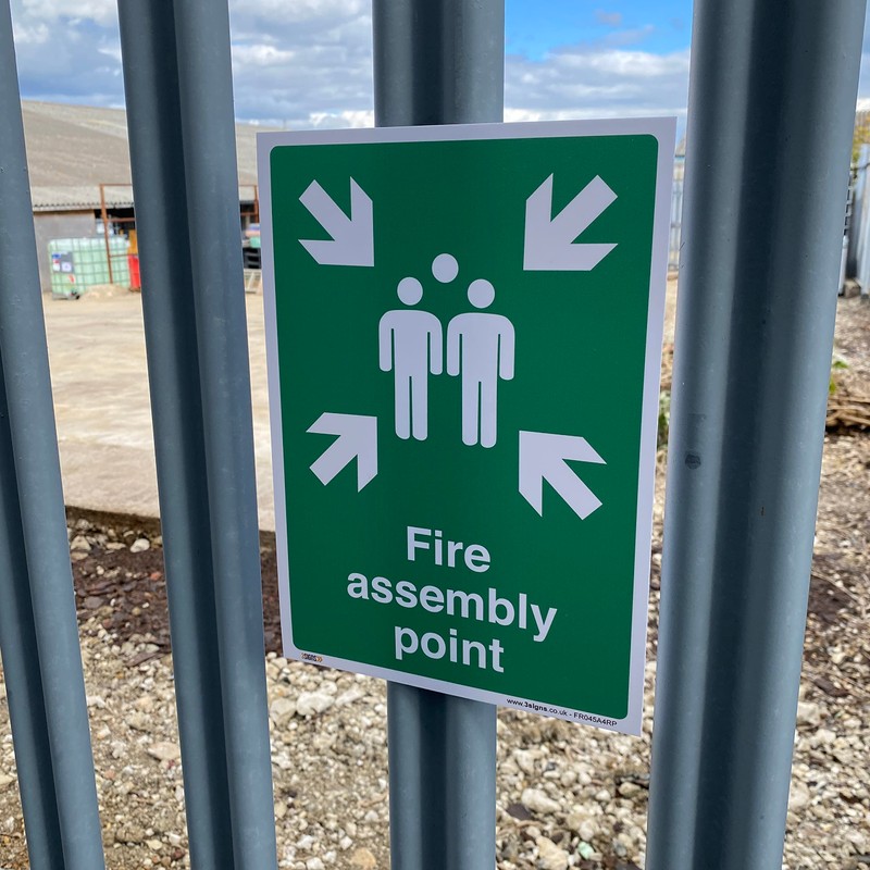 Fire assembly point Sign - 1mm Rigid Plastic Sign -