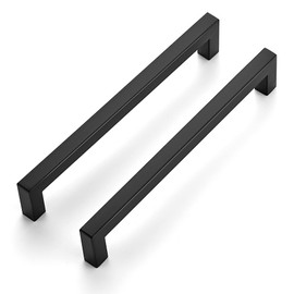 Ravinte 10 Pack 7-1/2 Inch Kitchen Square Cabinet Handles Matte Black Pulls Black Drawer Pulls Kitchen Cabinet Hardware for Cupboard Drawer Handles