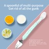 Double Head Baby Silicone Food Spoon (Green) - Fruit Scraping
