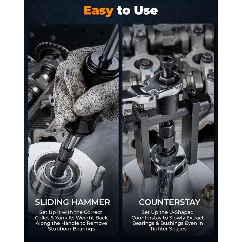 MateAuto 12pcs Motorcycle Blind Hole Collet Bearing Puller Set, Internal