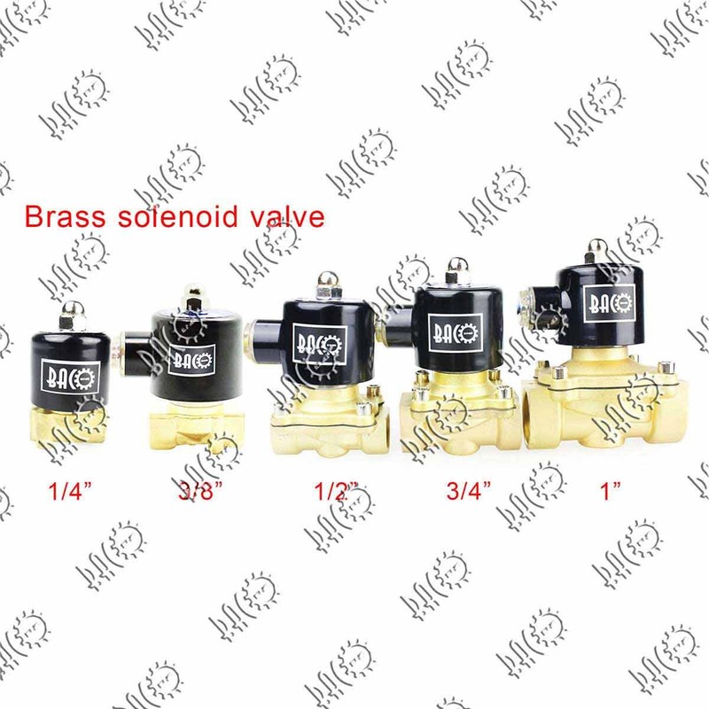BACOENG 3/4" BSP AC220V Brass Electric Solenoid Valve N/C for